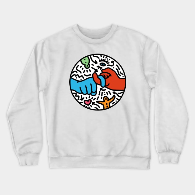 ASL for Friend -Pop Art style White Crewneck Sweatshirt by teresacold